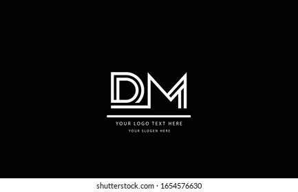 DM MD abstract vector logo monogram template