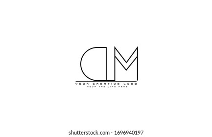 DM MD abstract vector logo monogram template