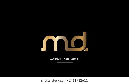 Monograma del logotipo de las letras abstractas DM, MD, D, M