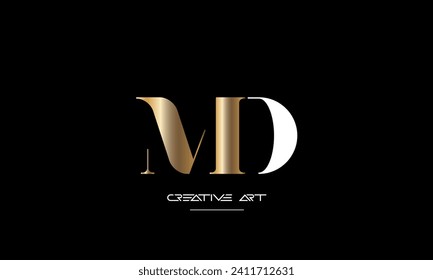 DM, MD, D, M abstract letters logo monogram