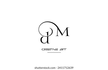 DM, MD, D, M abstract letters logo monogram