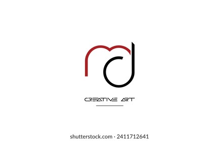 DM, MD, D, M abstract letters logo monogram