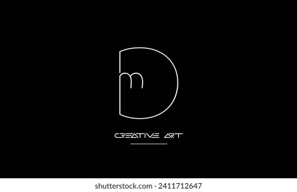 Monograma del logotipo de las letras abstractas DM, MD, D, M