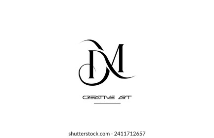 DM, MD, D, M Logo für abstrakte Buchstaben