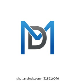 DM MD initial company square M logo blue