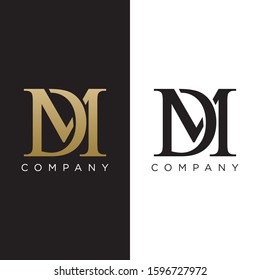 dm or md initial logo design vector luxury