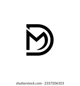 Diseño de logotipo de letra DM o MD, concepto de logotipo de letra para monograma DM o MD, creativo, icono, moderno, único, vector