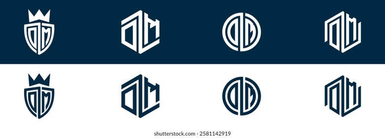 DM MD letter logo set design