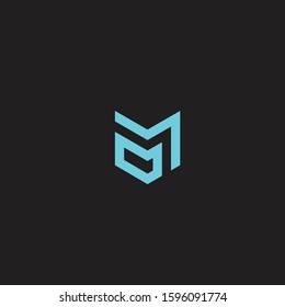 DM or MD letter vector logo abstract