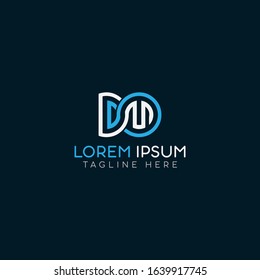 DM or MD logo initial letter design template vector