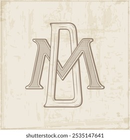 DM, MD , logotipo DM, Letra DM, vetor, logotipo, Iniciais de Monograma de Casamento, Logotipo de Casamento, Monograma de Casamento, Design de Logotipo, Monograma Vintage