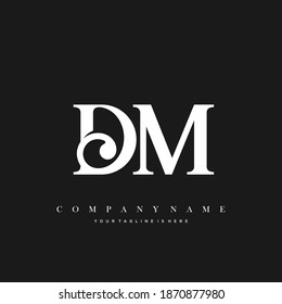Vector de logotipo inicial DM Minimal Luxury.