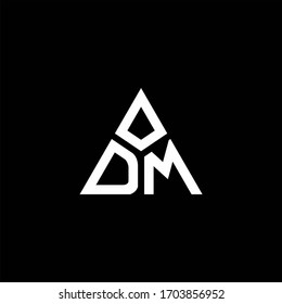DM monogram logo with 3 pieces shape isolated on triangle design template