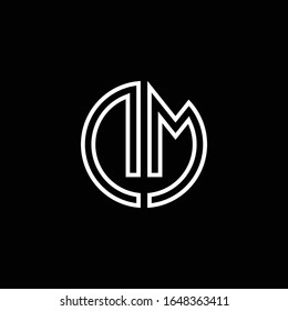 Plantilla de diseño de esquema de estilo de cinta de logotipo de monograma DM