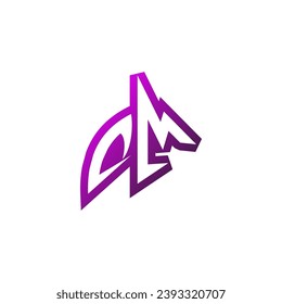 Soporte inicial del logotipo de emblema de DM Premium y concepto de diseño de juegos