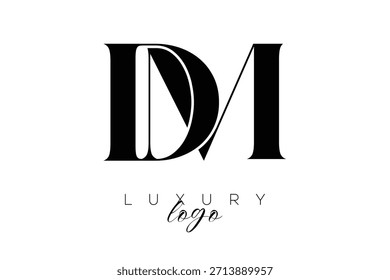 Logotipo de la tipografía del monograma de la letra de DM Serif para la identidad elegante de la marca de Premium