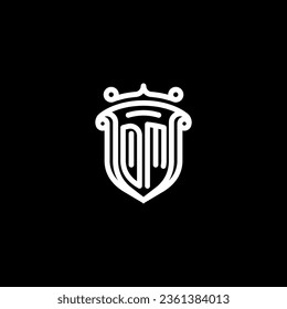 DM shield initial monogram with high quality professional design that will print well