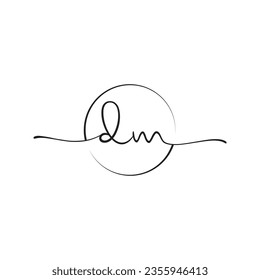 Vector de plantilla de logotipo inicial de DM Signature