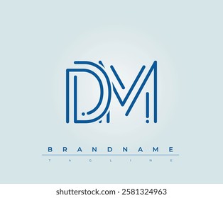DM Technology Letter Logo Template. This tech letter logo is a graphic mark that uses letters to represent a technology company.