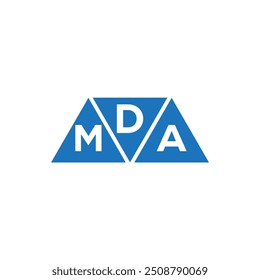 DMA 3 triangle shape logo design on white background. DMA creative initials letter logo concept.
