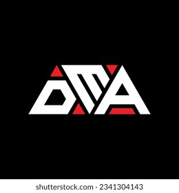 DMA Dreiecksbuchstabe Logo Design mit Dreiecksform. DMA Dreieck Logo Design Monogramm. DMA Dreieck-Vektorlogo-Vorlage mit roter Farbe. DMA dreieckiges Logo Einfach, elegant und luxuriös.