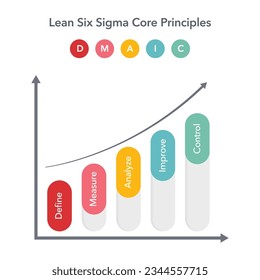 DMAIC Lean Six Sigma business vector illustration infographic