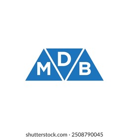 DMB 3 triangle shape logo design on white background. DMB creative initials letter logo concept.
