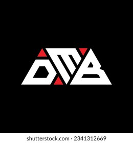 DMB triangle letter logo design with triangle shape. DMB triangle logo design monogram. DMB triangle vector logo template with red color. DMB triangular logo Simple, Elegant, and Luxurious design.