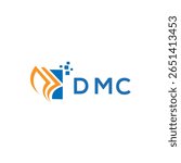DMC credit repair accounting logo design on white background. DMC creative initials Growth graph letter logo concept. DMC business finance logo design.
