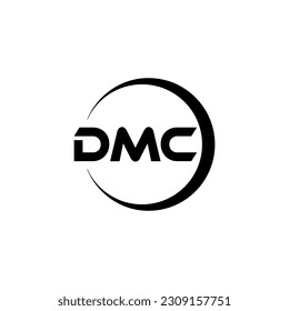 DMC letter logo design in illustration. Vector logo, calligraphy designs for logo, Poster, Invitation, etc.