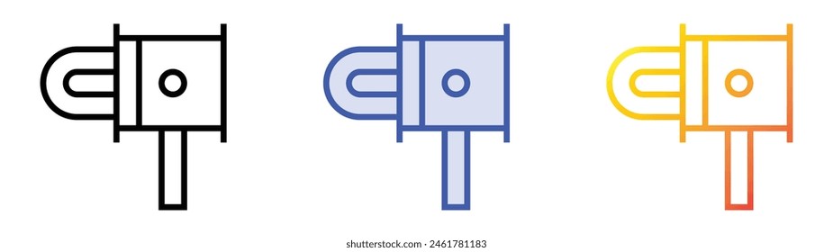 icono de dmca. Diseño de estilo de relleno lineal, azul y degradado aislado sobre fondo blanco