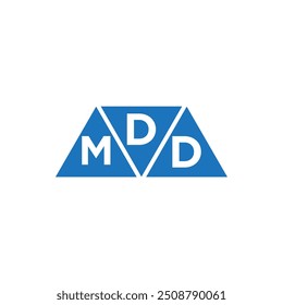 DMD 3 triangle shape logo design on white background. DMD creative initials letter logo concept.
