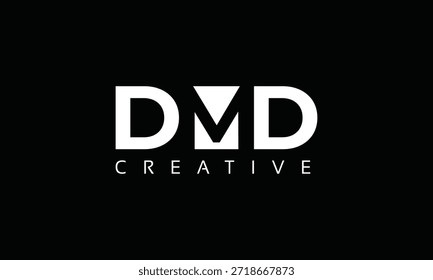 DMD letters Logo with negative space design. Letter with geometric typography. Creative Vector Illustration with letters.