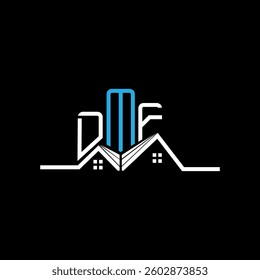 DMF Real State logo design, DMF simple and modern logo. DMF luxurious alphabet design  