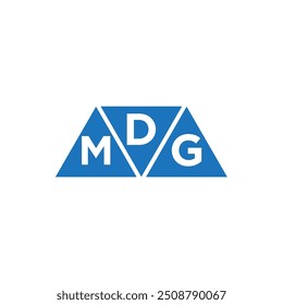 DMG 3 triangle shape logo design on white background. DMG creative initials letter logo concept.
