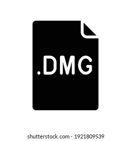 DMG file format glyph icon. Linear style sign for mobile concept and web design. Simple solid symbol. Vector illustration isolated on white background. EPS 10.