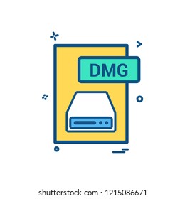 dmg file format icon vector design