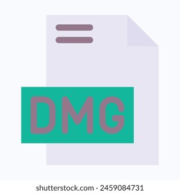 DMG File Format Vector Icon, Isolated On Abstract Background.
