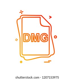 DMG file type icon design vector