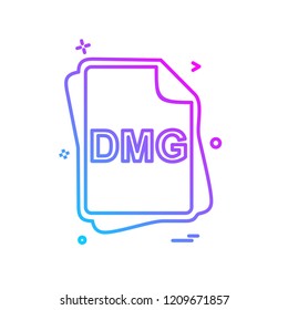 DMG file type icon design vector