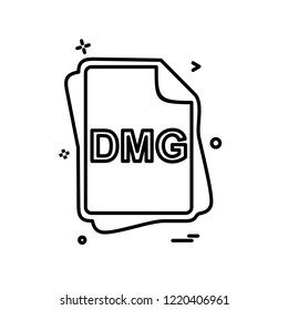 DMG file type icon design vector