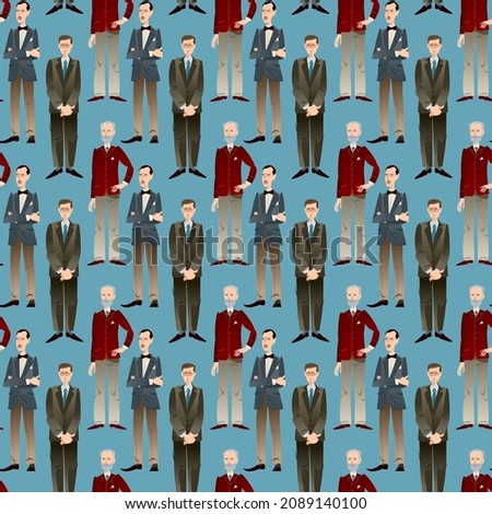 Dmitri Shostakovich, Igor Stravinsky, Pyotr Tchaikovsky. Famous Russian musicians. Seamless background pattern. Vector illustration

 Stock photo © 