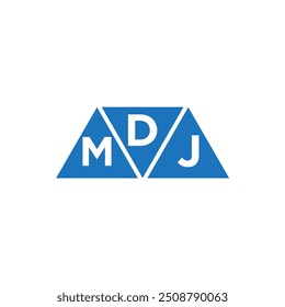 DMJ 3 triangle shape logo design on white background. DMJ creative initials letter logo concept.
