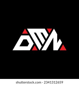 Diseño del logotipo de la letra triangular DMN con forma triangular. Monograma de diseño del logotipo del triángulo DMN. Plantilla de logotipo vectorial de triángulo DMN con color rojo. Logo triangular DMN Diseño sencillo, elegante y lujoso.