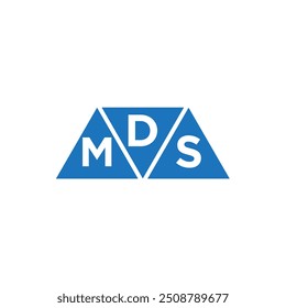 DMS 3 triangle shape logo design on white background. DMS creative initials letter logo concept.
