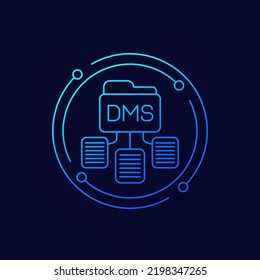 DMS, Document management system line icon