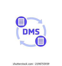 DMS icon on white, vector