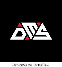 DMS triangle letter logo design with triangle shape. DMS triangle logo design monogram. DMS triangle vector logo template with red color. DMS triangular logo Simple, Elegant, and Luxurious design.