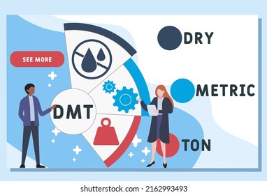 DMT - Dry Metric Ton acronym. business concept background. vector illustration concept with keywords and icons. lettering illustration with icons for web banner, flyer, landing pag