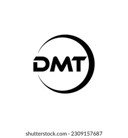 DMT letter logo design in illustration. Vector logo, calligraphy designs for logo, Poster, Invitation, etc.